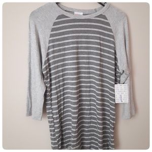 NWT LulaRoe Gray Stripe Randy | L